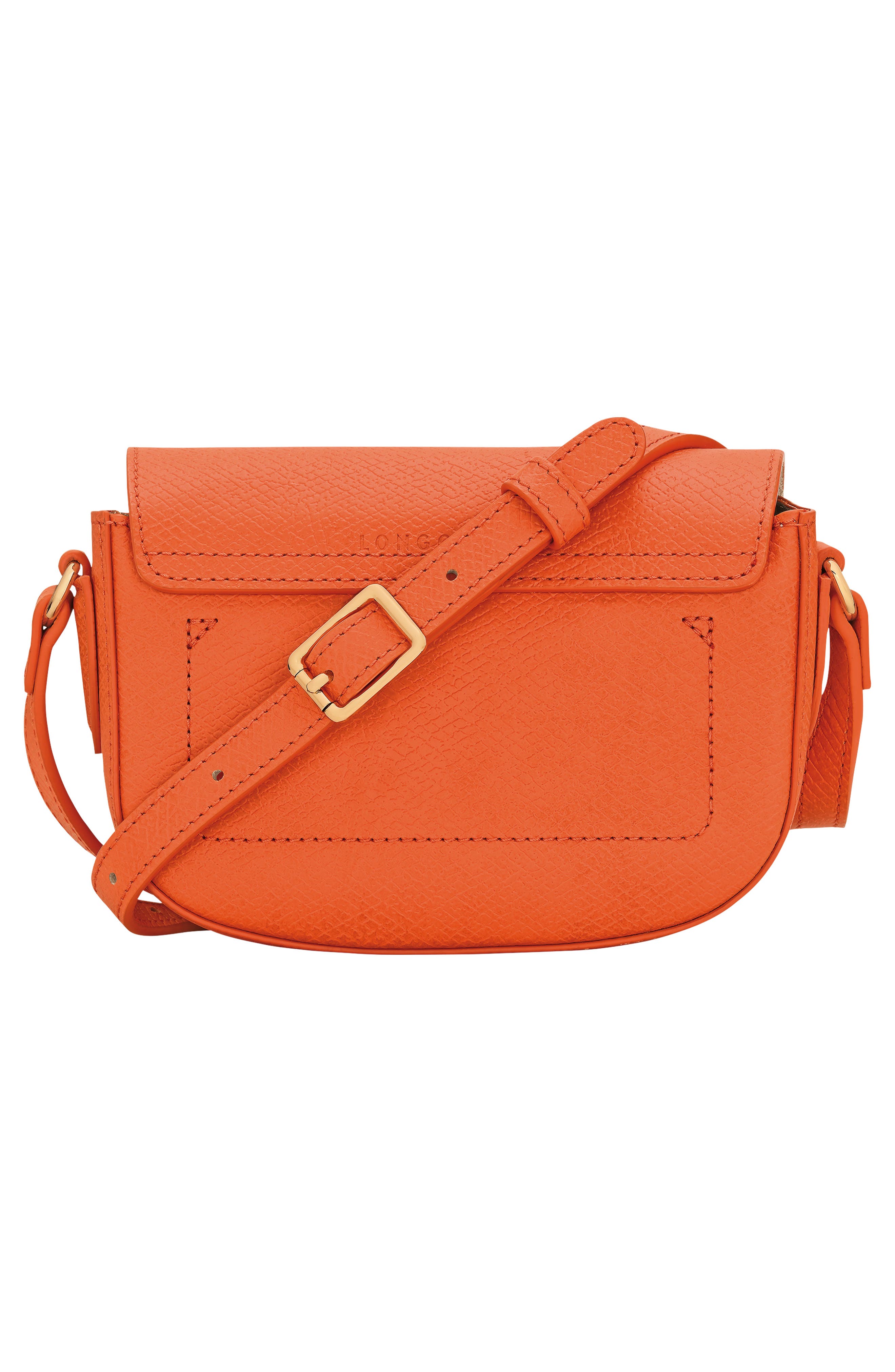Les Champs Leather Crossbody Bag, Alternate, color, ORANGE
