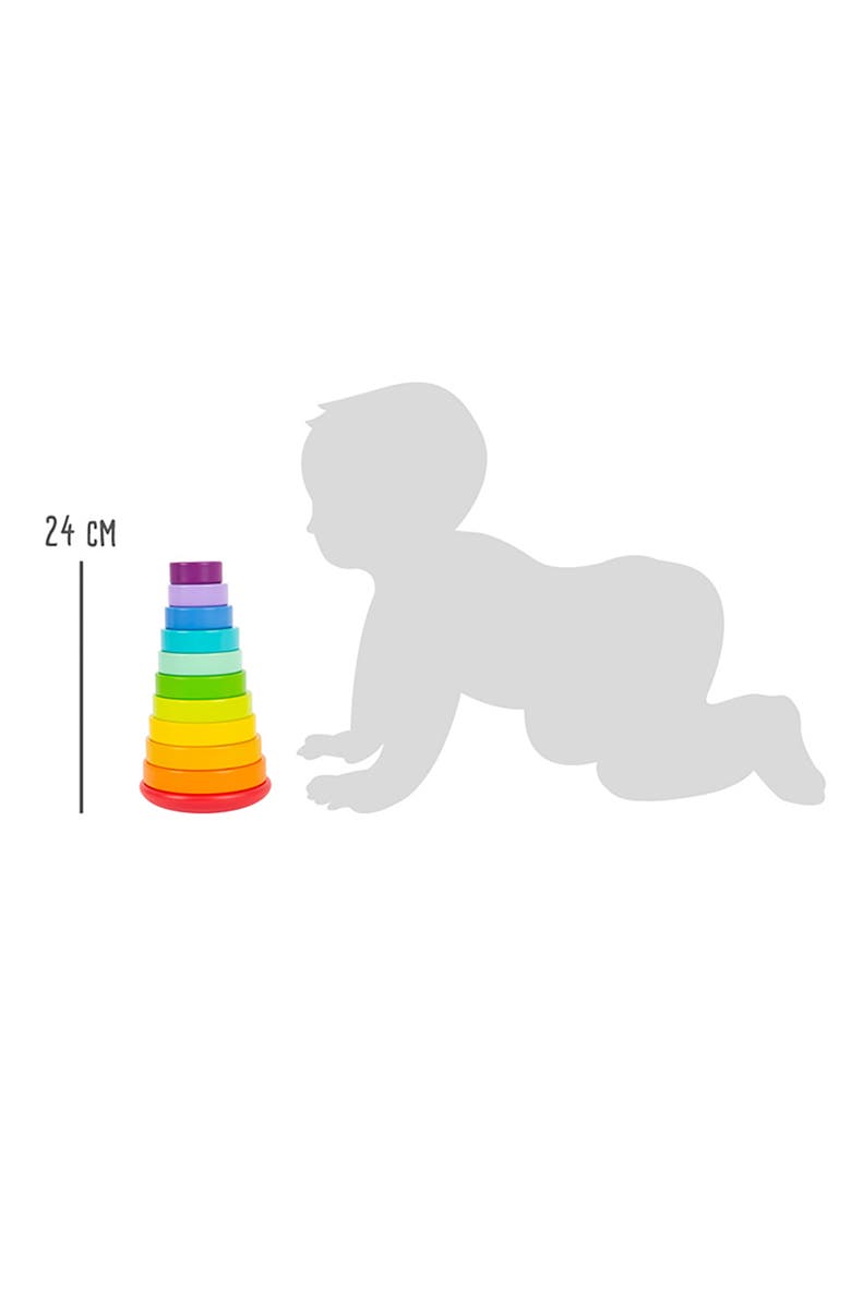 Legler USA Small Foot Wooden Toys Large Stacking Rainbow Tower 12+ months, Alternate, color, Multicolored