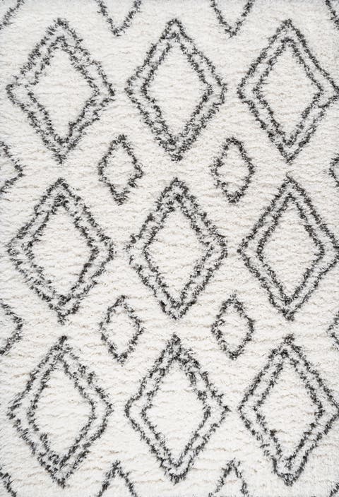 Beni Moroccan Style Diamond Shag Area Rug