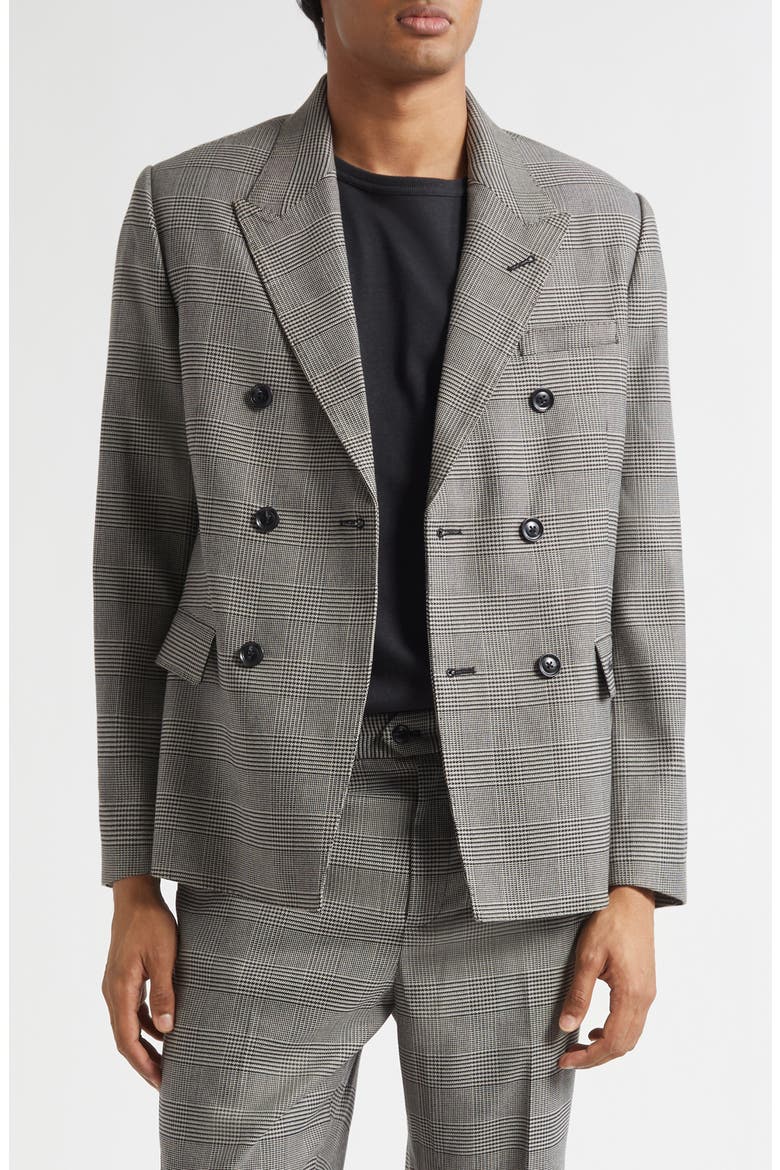 Double Breasted Jacket, Main, color, GRAY HOUNDSTOOTH