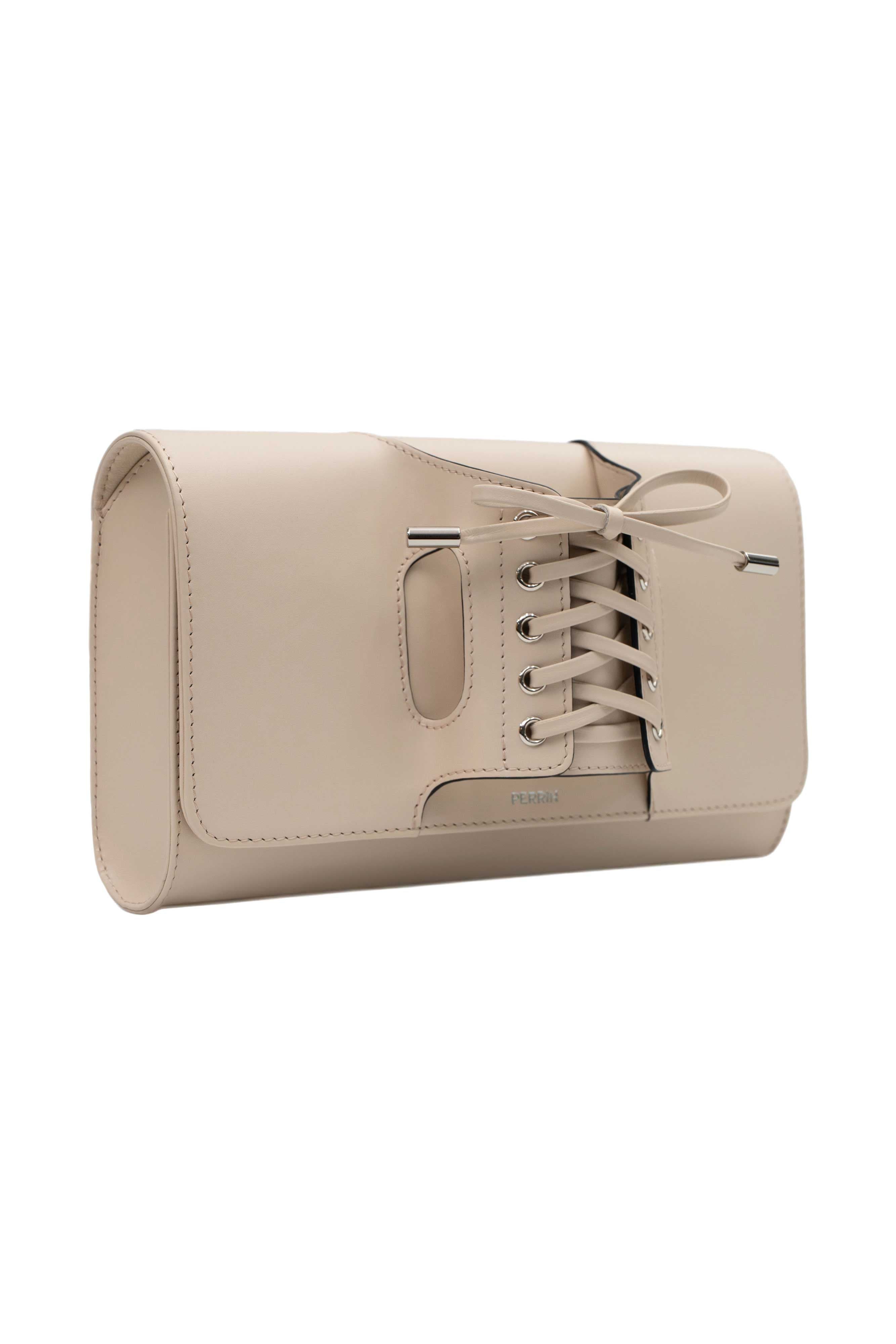 PERRIN PARIS La Corsette Clutch, Alternate, color, Crème / Black