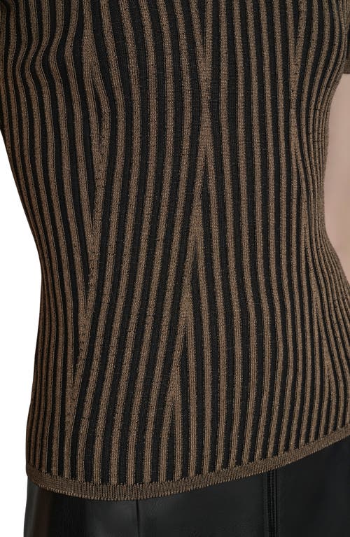 Dkny Mock Neck Knit Top In Multi