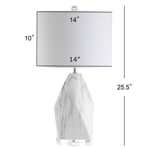Jonathan Y Oslo 25.5" Ceramic Marble/crystal Led Table Lamp In White