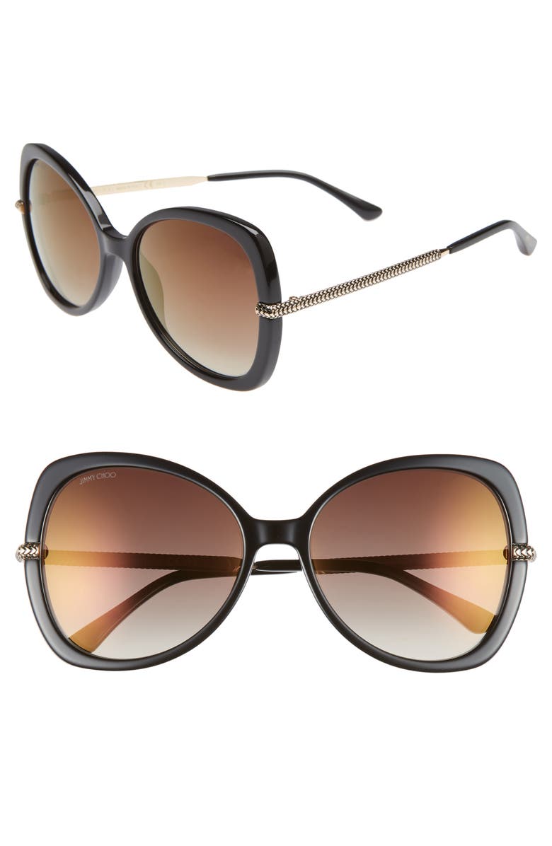Jimmy Choo Cruz 58mm Butterfly Sunglasses, Main, color,