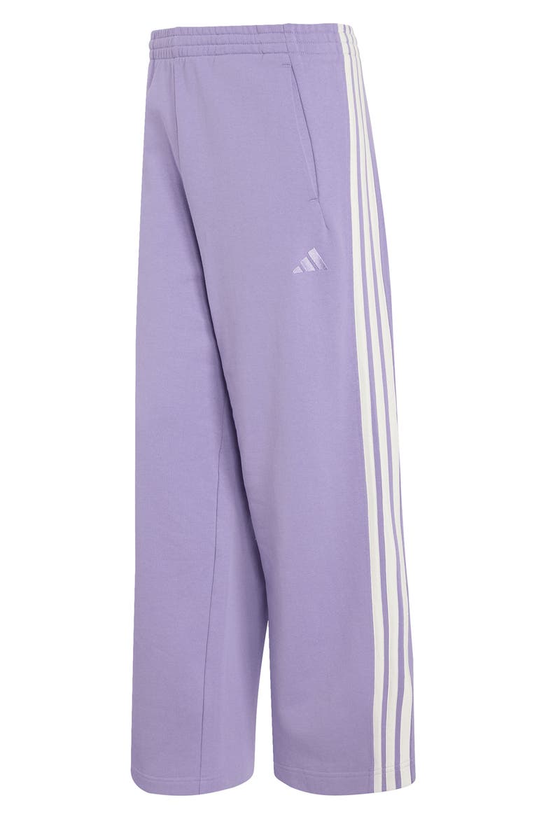 Adicolor Wide Leg 3-Stripes Track Pants, Alternate, color, MAGIC LILAC
