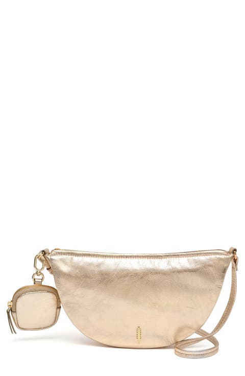 Liz Crescent Nappa Leather Crossbody Bag