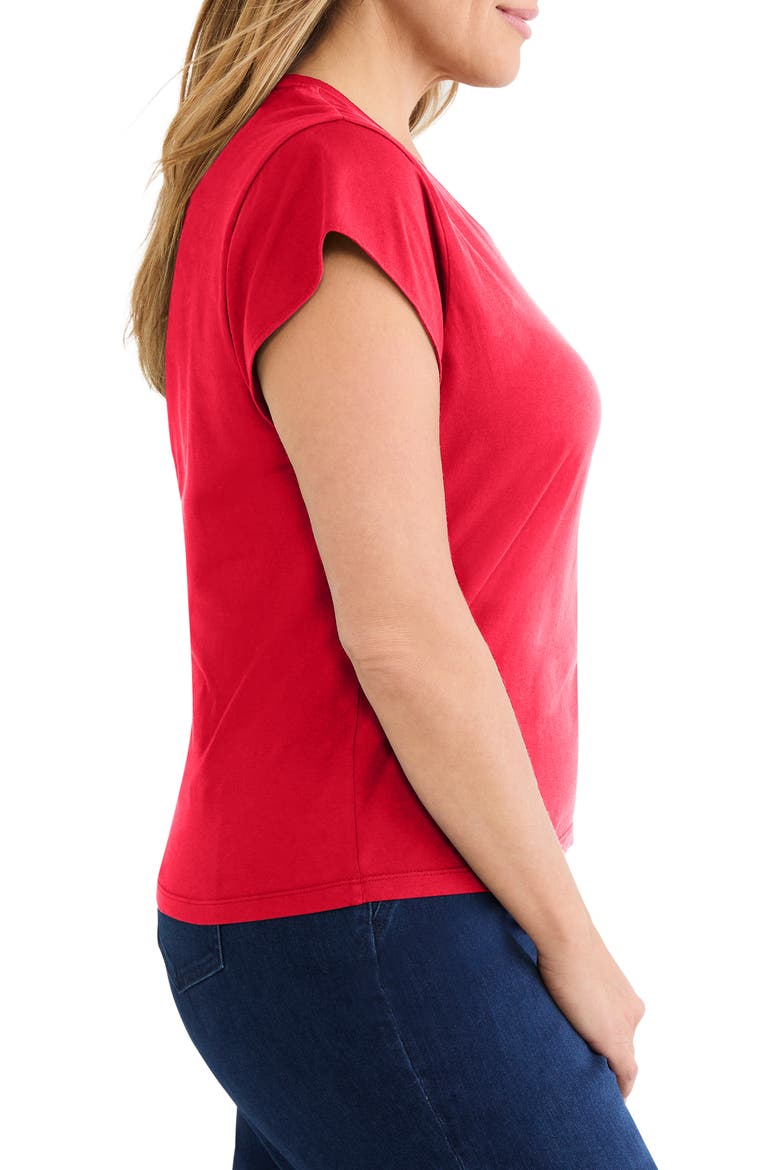 Cap Sleeve Cotton T-Shirt, Alternate, color, TRUE RED