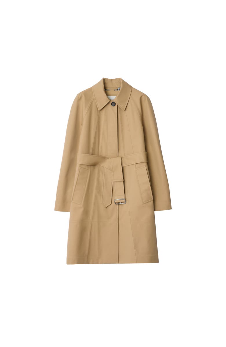 Burberry Mid-length Bonded Cotton Car Coat, Alternate, color, Flax Beige