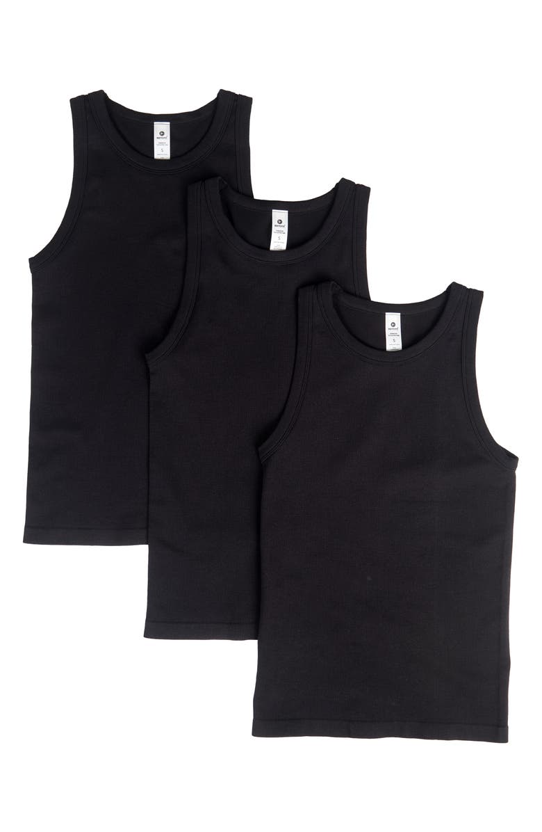 90 DEGREE BY REFLEX 3-Pack Seamless Tank Tops, Alternate, color, Black/Black/Black