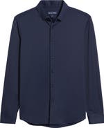 Mizzen+Main Halyard Trim Fit Solid Textured Knit Button-Up Shirt