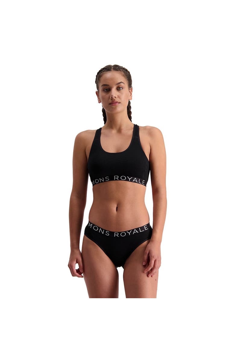 Mons Royale Sierra Sports Bra - Women's, Main, color, Black Ii