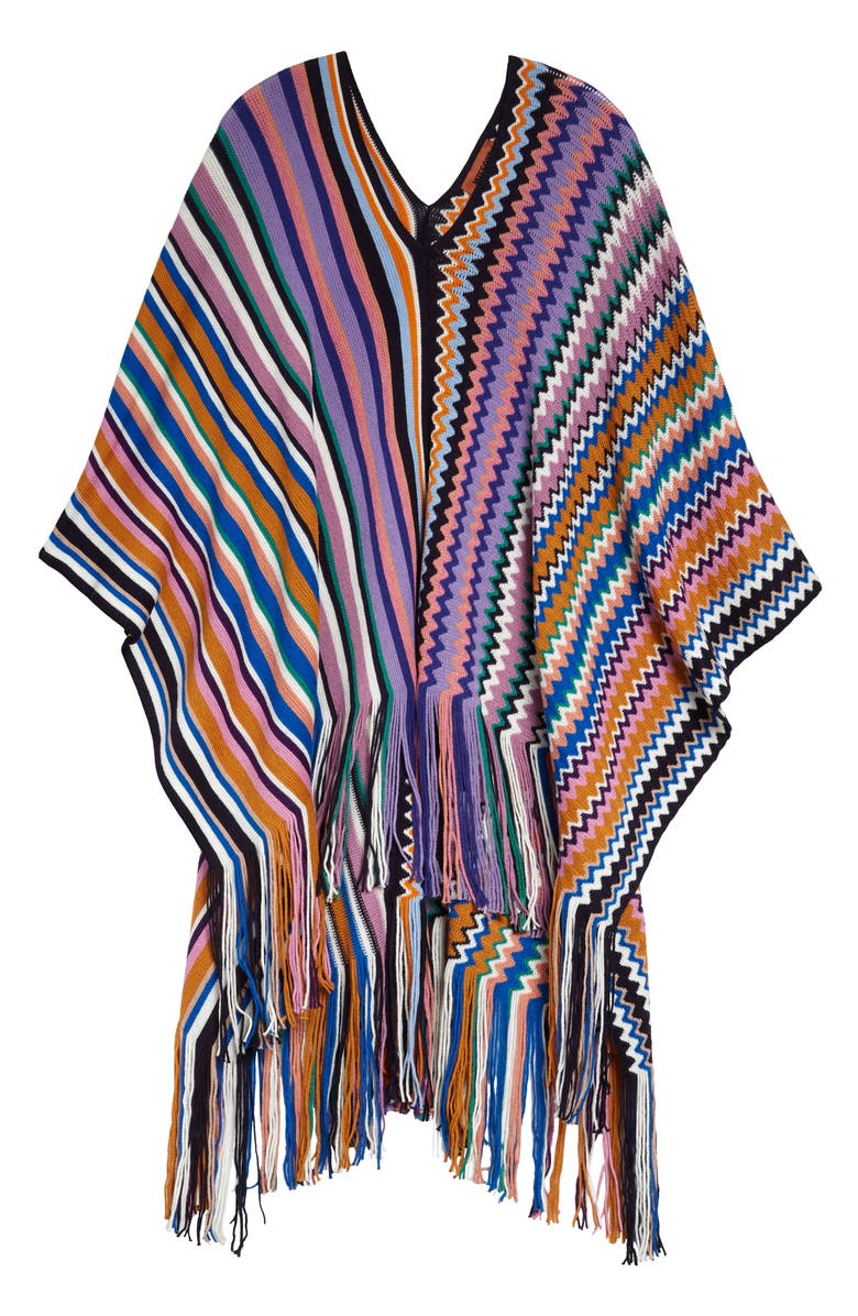 Missoni Zigzag & Stripe Wool Blend Poncho, Alternate, color,