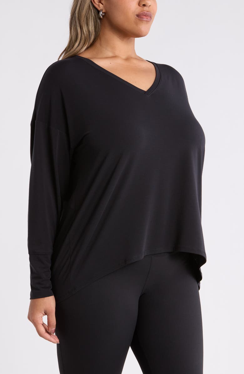 Zella Breathe Long Sleeve T-Shirt, Alternate, color, Black