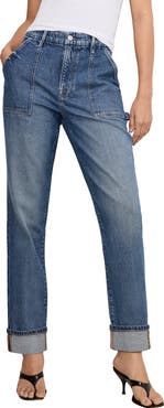 Good American High Waist Straight Leg Carpenter Jeans