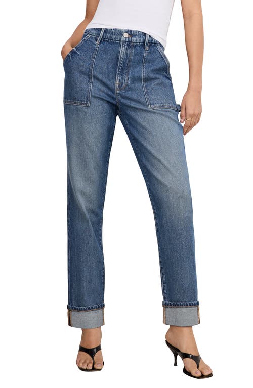 GOOD AMERICAN GOOD AMERICAN HIGH WAIST STRAIGHT LEG CARPENTER JEANS