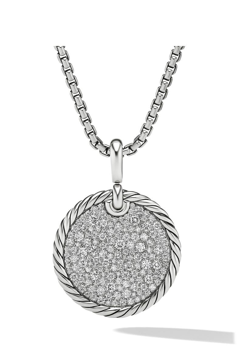 David Yurman Elements<sup>®</sup> Disc Pendant with Pavé Diamonds, Main, color, 