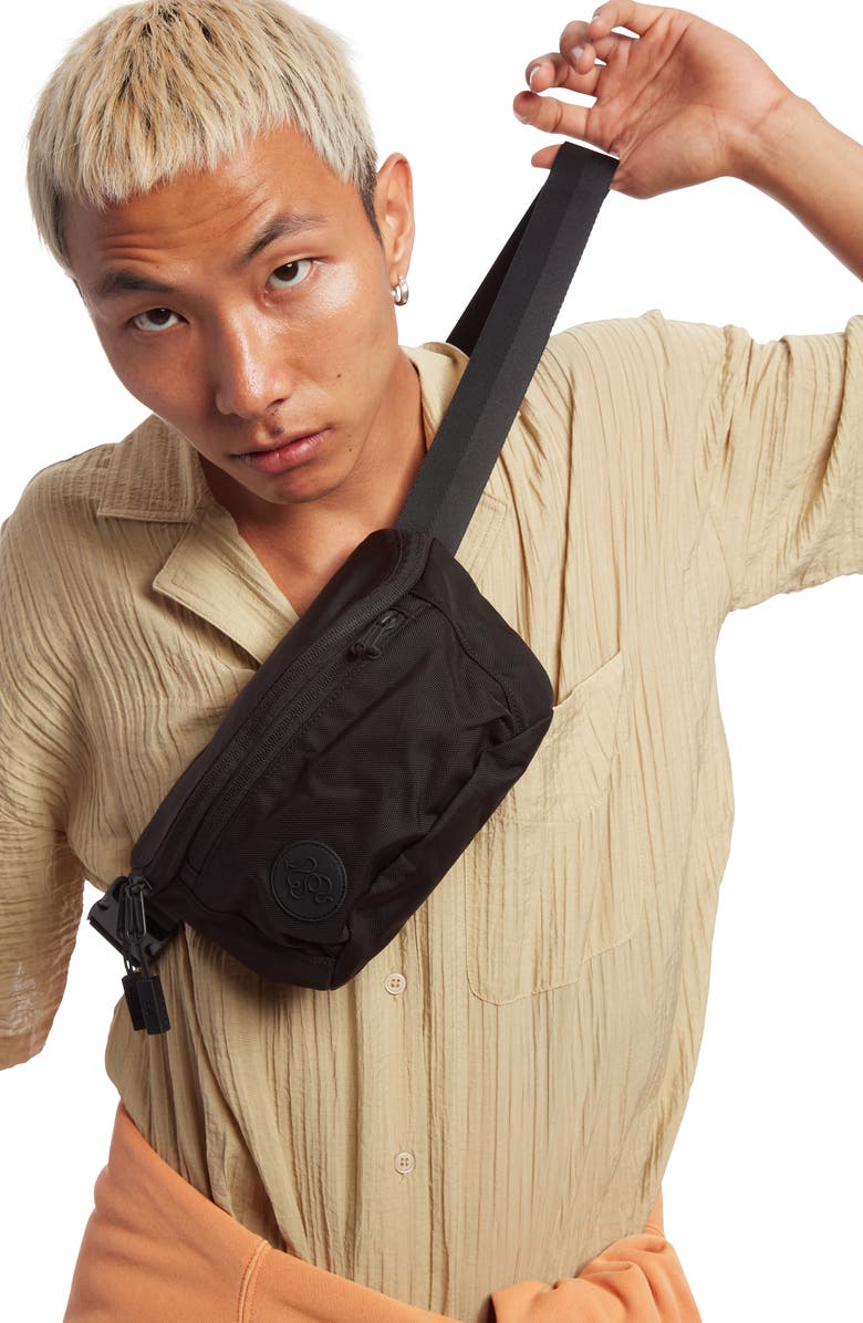 Baboon to the Moon Nylon Belt Bag, Alternate, color, Black