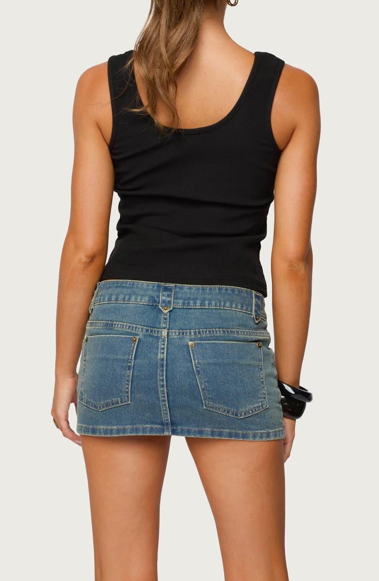 EDIKTED Beach Babe Pearly Button Tank, Alternate, color, Black-Washed