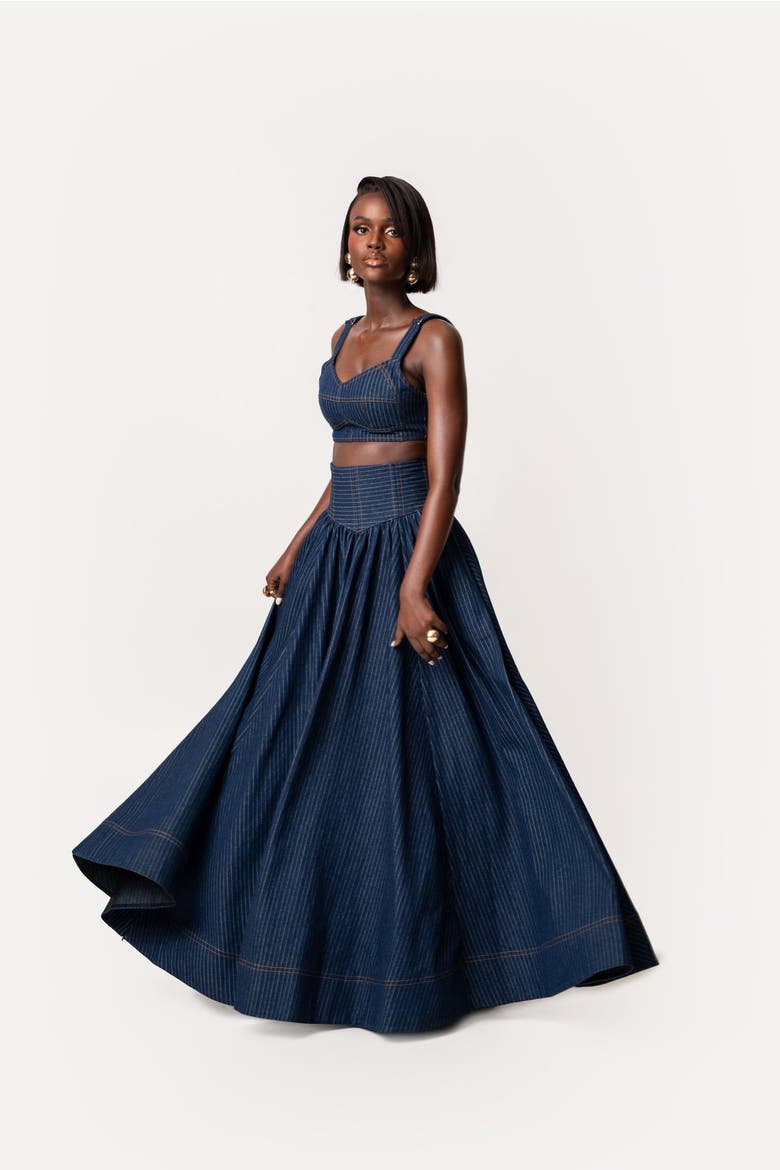 Dani Maxi Skirt, Alternate, color, Denim