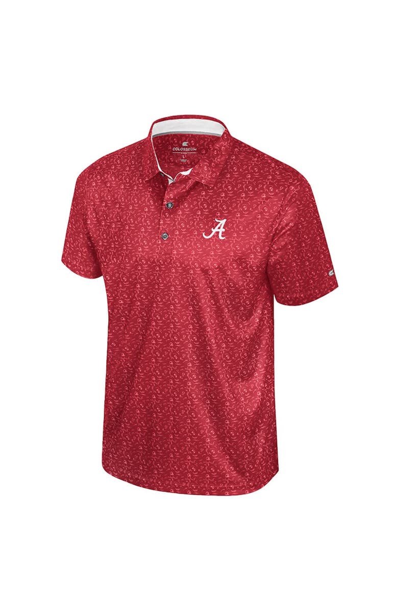 COLOSSEUM Men's Colosseum  Crimson Alabama Crimson Tide Football Print Polo, Alternate, color, Crimson