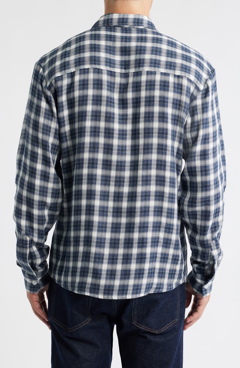 KROST Kenmare Plaid Cotton Flannel Button-Up Shirt, Alternate, color, Dark Navy