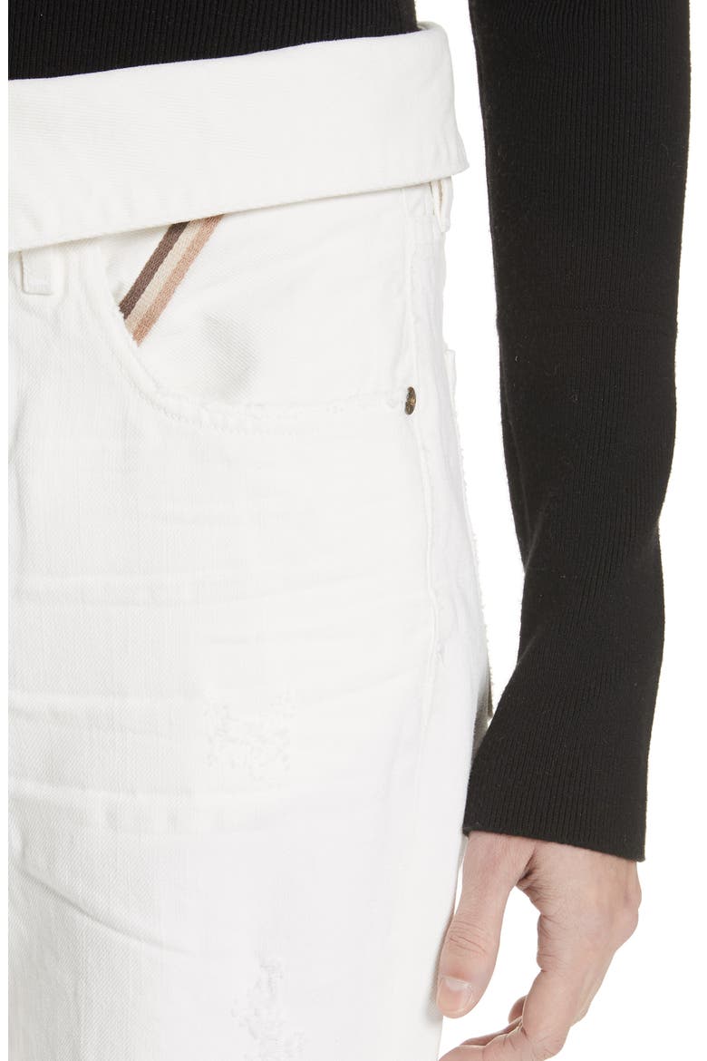 Flip Straight Leg Jeans, Alternate, color, WHITE SAND