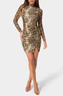 Long Sleeve Ruched Minidress
