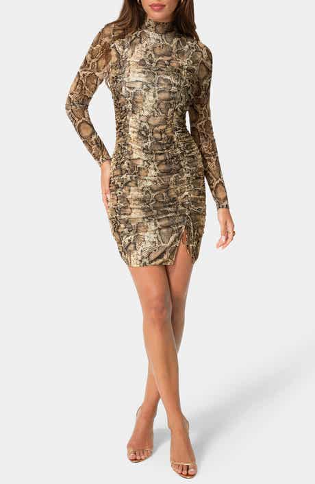 Long Sleeve Ruched Minidress