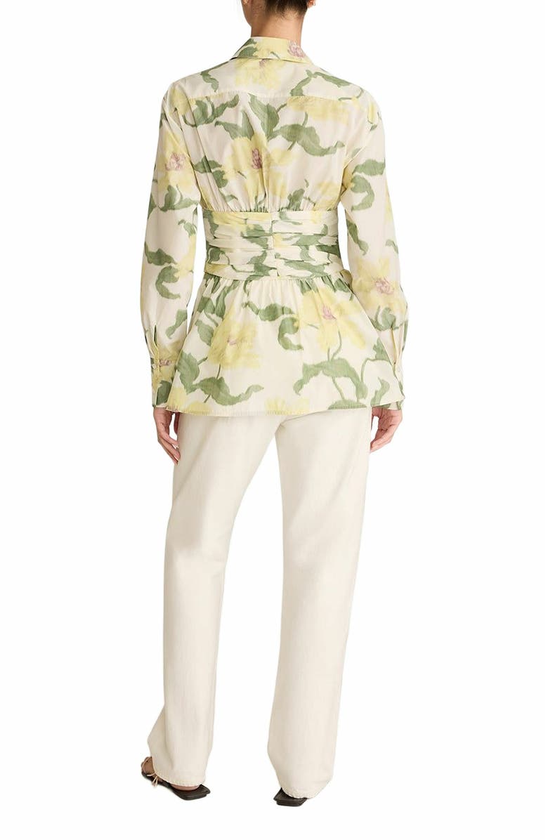Rebecca Taylor Nouveau Fleur Bustier Button Down, Alternate, color, Snow Combo