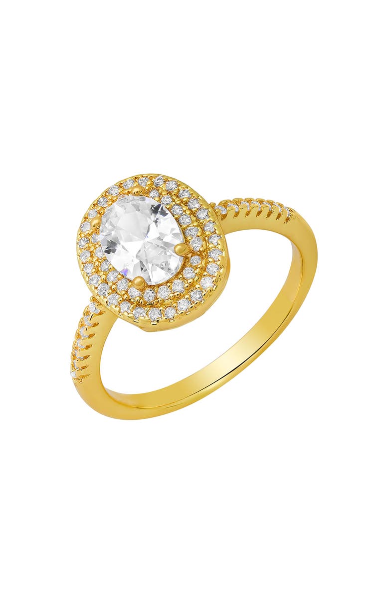 HMY JEWELRY Oval Simulated Diamond Pavé Ring, Alternate, color, 