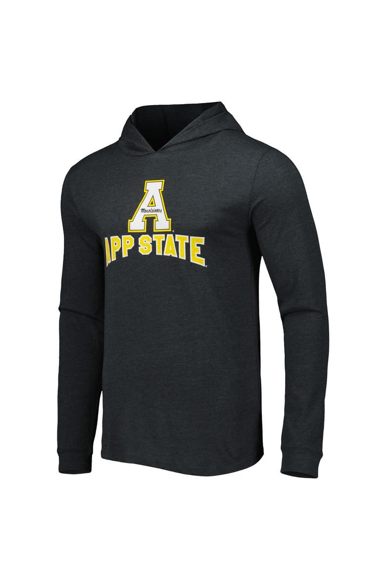 Men's Concepts Sport Black/Charcoal Appalachian State Mountaineers Meter Pullover Hoodie & Pant Sleep Set, Alternate, color, Black