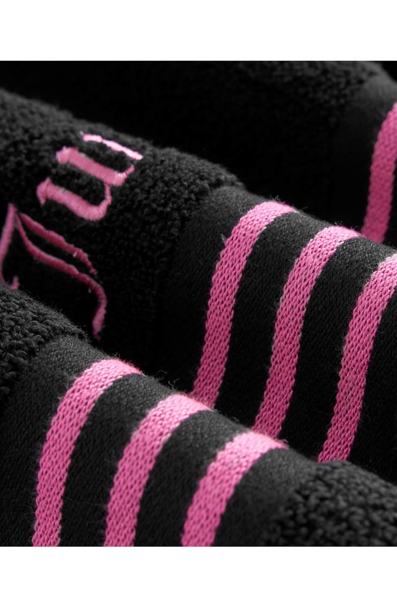 Juicy Couture Neon Border 6-Piece Towel Set, Alternate, color, Black/Hot Pink