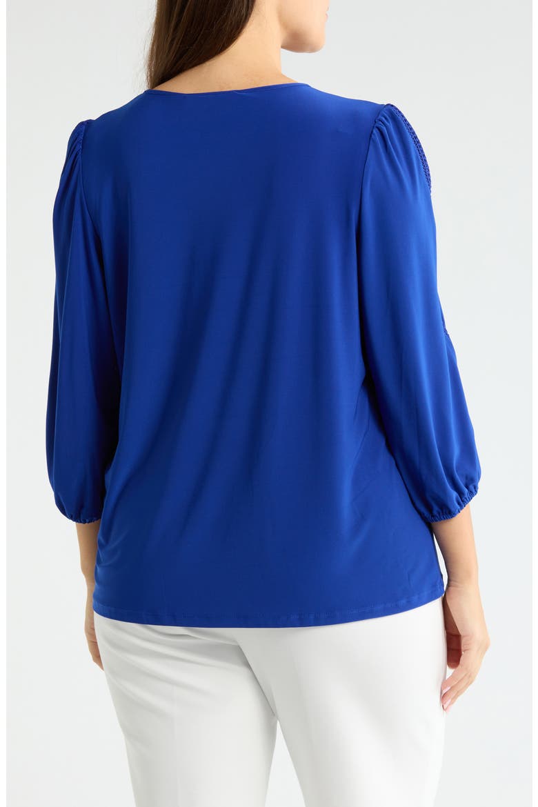 Lace Inset Sleeve Top, Alternate, color, ROYAL SIGNATURE