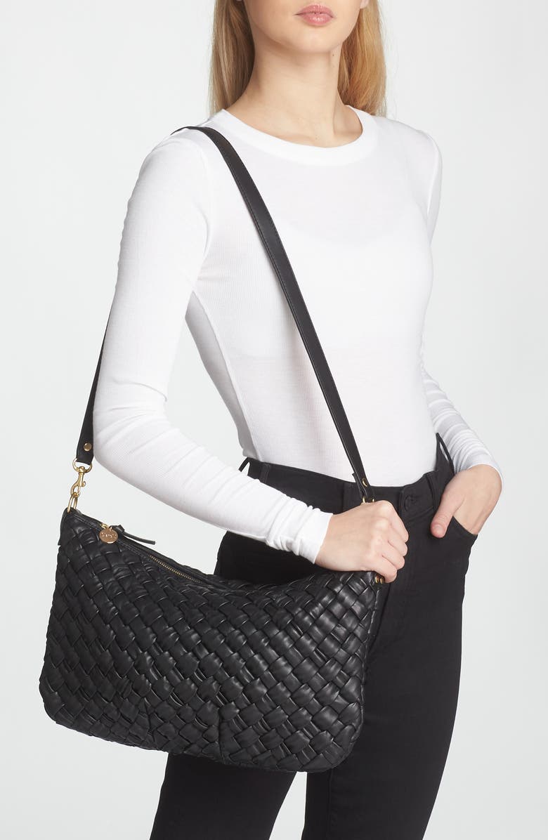 Clare V. Moyen Woven Leather Messenger Shoulder Bag, Alternate, color,
