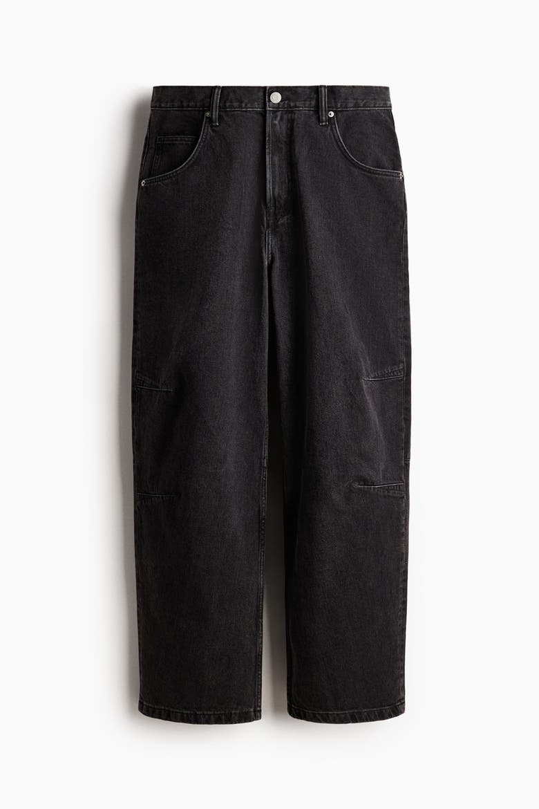 Baggy Darted Jeans, Alternate, color, Black