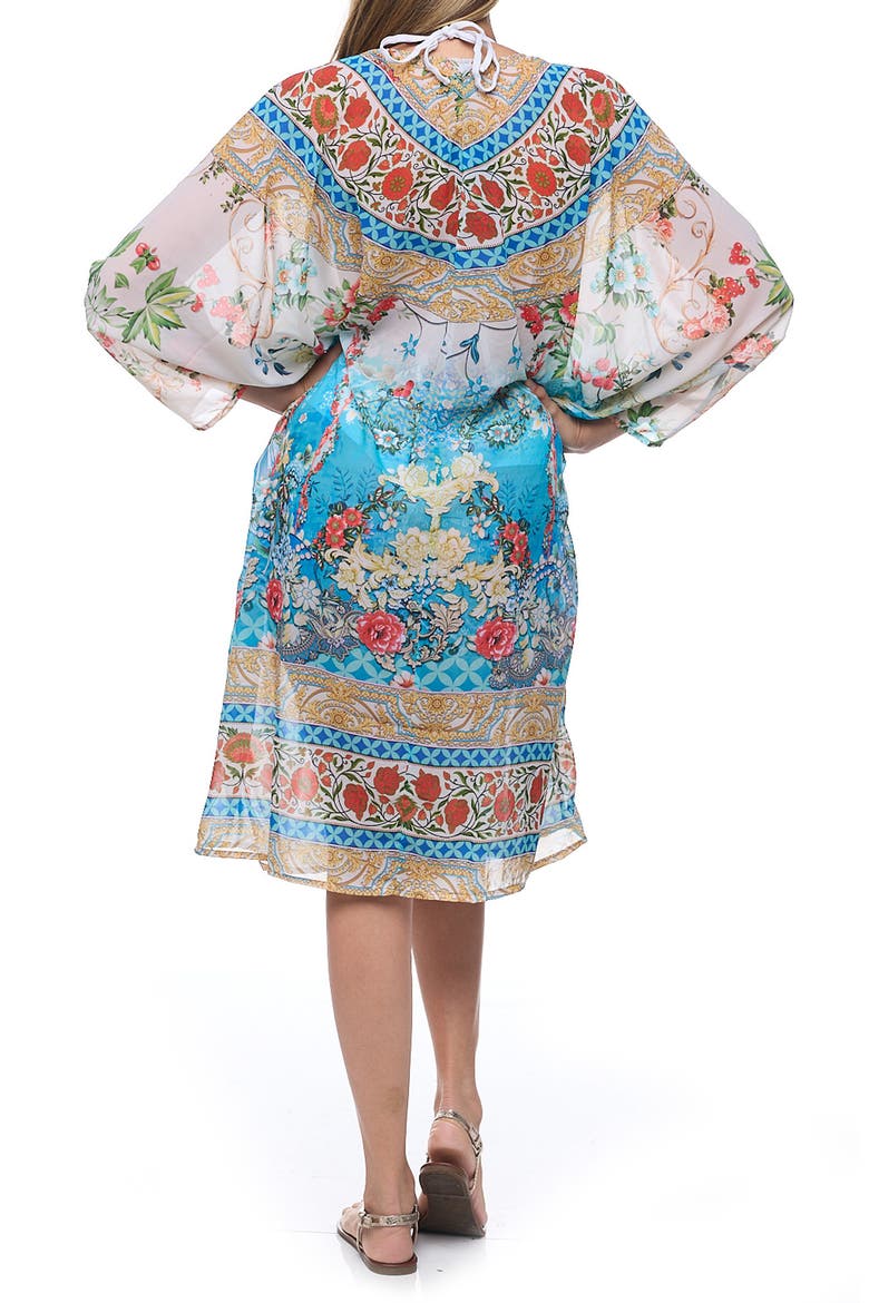 Floral Pocket Cover-Up Duster, Alternate, color, BLUE