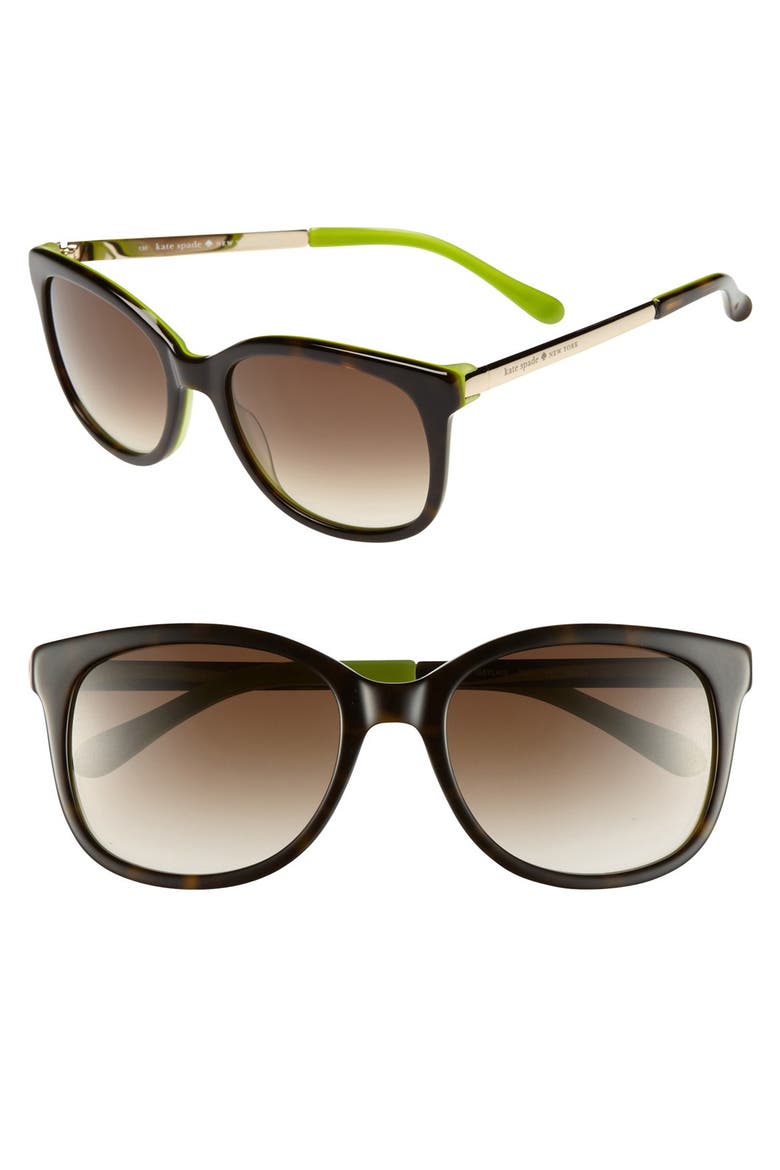 'gayla' 52mm sunglasses, Main, color, TORTOISE KIWI