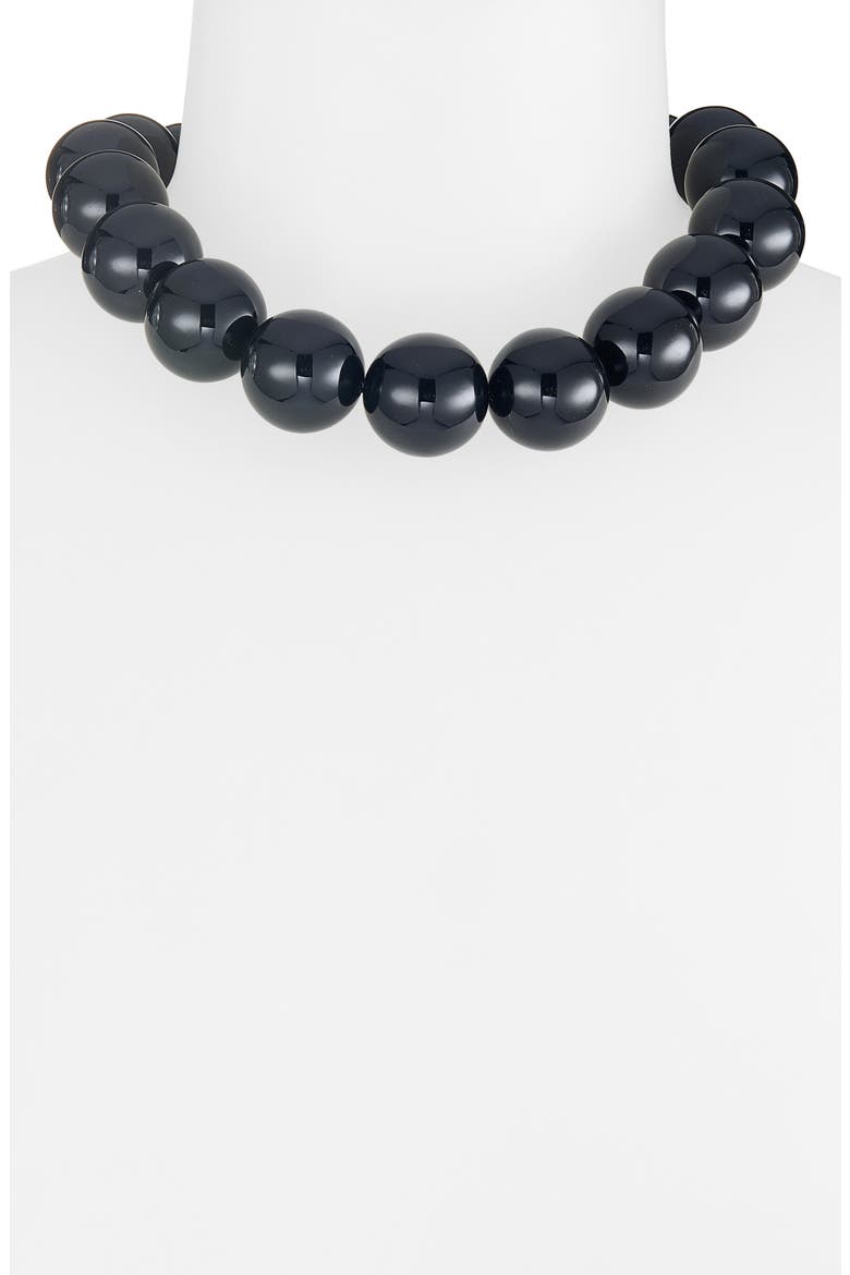 Ball Necklace, Alternate, color, BLACK