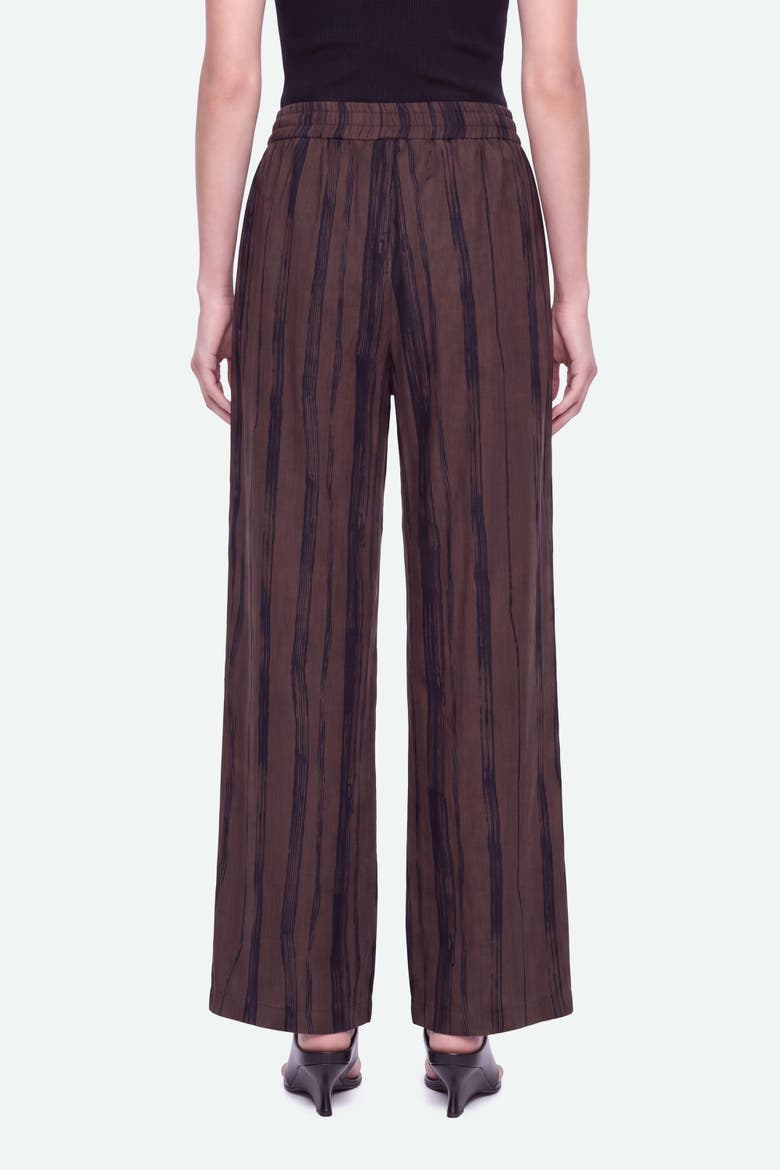 Printed Lyocell Wide Leg Trousers, Alternate, color, Brown
