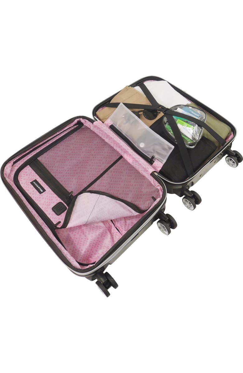 Hello Kitty Ful Hello Kitty Pose All Over Print 21" Hard-Sided Luggage, Alternate, color, Black