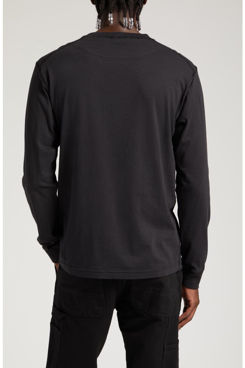 Logo Long Sleeve Cotton T-Shirt, Alternate, color, BLACK