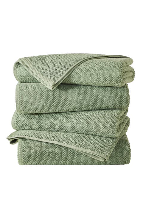Cotton 4-Pack Textured Bath Towel Set