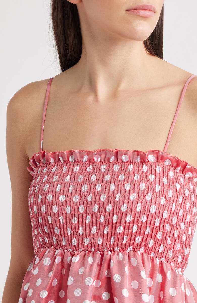 Sister Jane Campion Smocked Sleeveless Midi Dress, Alternate, color, Red