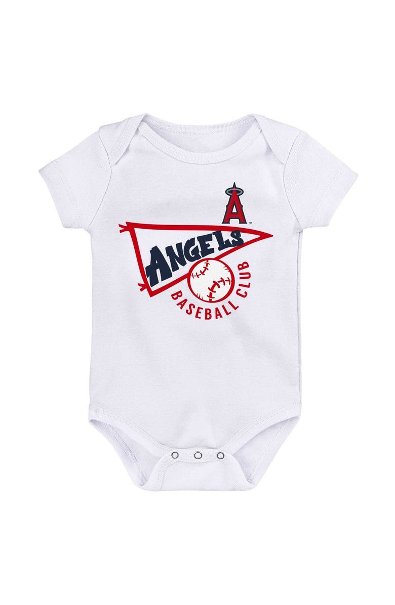 Outerstuff Infant Navy/White/Heather Gray Los Angeles Angels Biggest Little Fan 3-Pack Bodysuit Set, Alternate, color, Navy