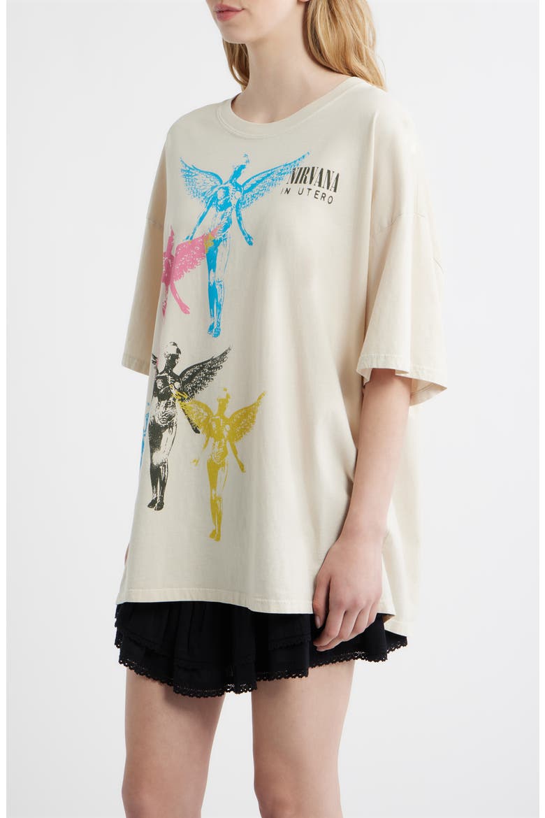 Angel Stamps Cotton Graphic T-Shirt, Alternate, color, DIRTY WHITE