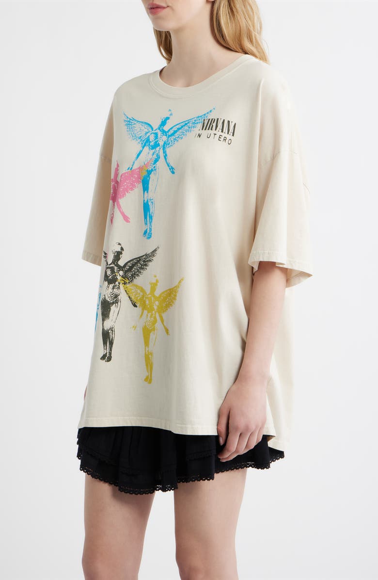 Daydreamer Angel Stamps Cotton Graphic T-Shirt, Alternate, color, Dirty White