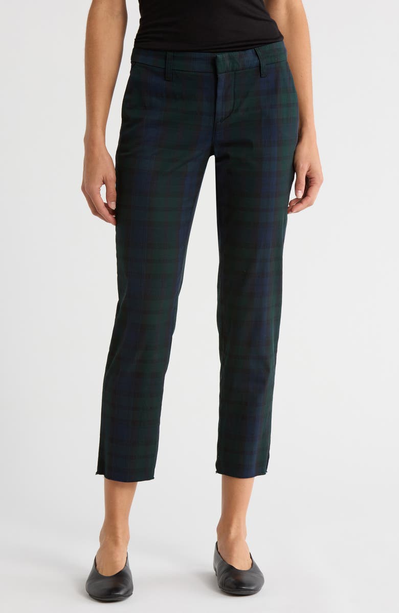 Frank & Eileen Wicklow Crop Chinos, Main, color, Black Watch Plaid