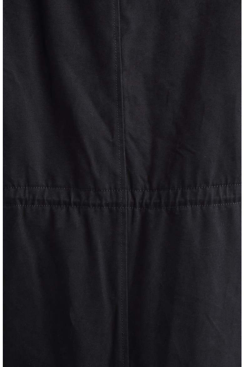 Genuine Shearling Lined Cotton Coat, Alternate, color, WASHED BLACK