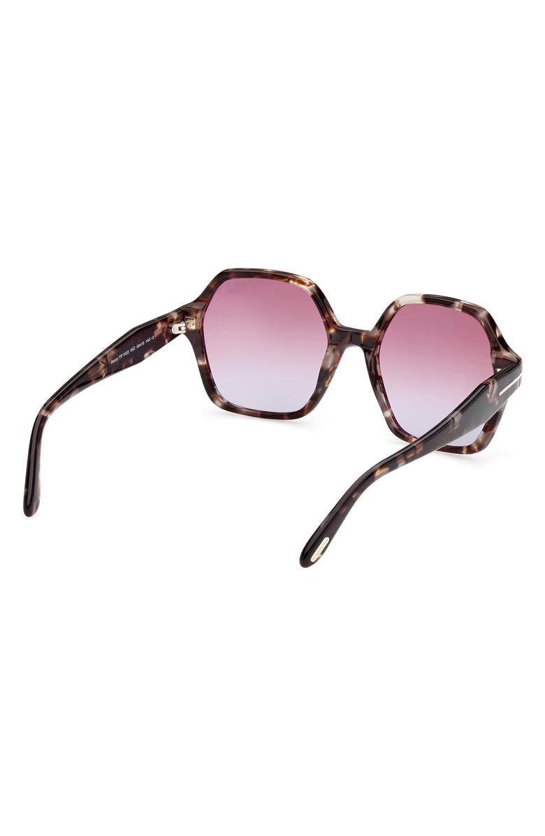 TOM FORD 56mm Geometric Sunglasses, Alternate, color, Colored Havana