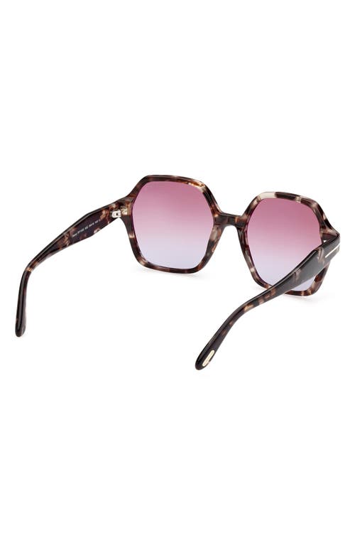 Tom Ford 56mm Geometric Sunglasses In Colored Havana